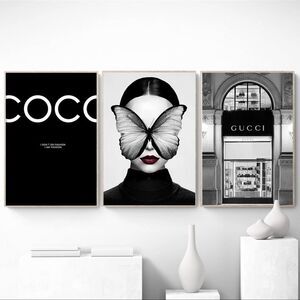 Set 3 Coco Chanel Celine Dior Fashion couture prints glam luxury wall art